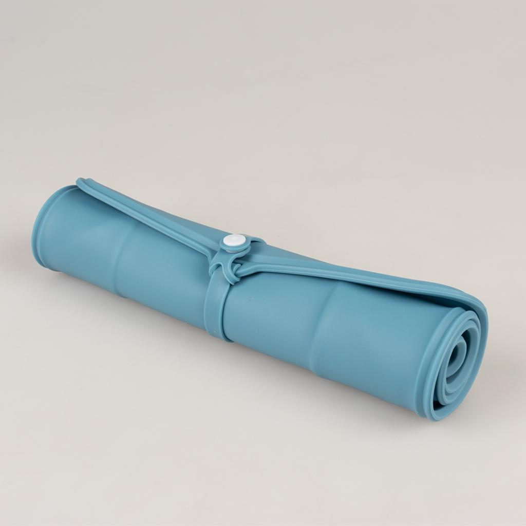 Миска силиконовая SuperDesign двойная складная, синяя 26*5*45см