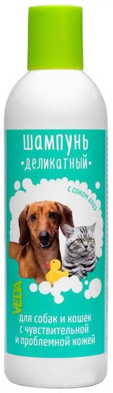 Шампунь Веда Деликатный для собак и кошек с проблемной кожей, 220 мл