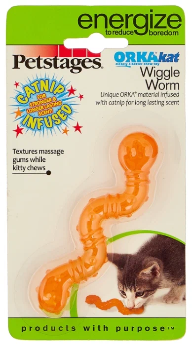 Игрушка Petstages  для кошек "Orka червяк", 11 см