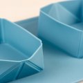 Миска силиконовая SuperDesign двойная складная, синяя 26*5*45см