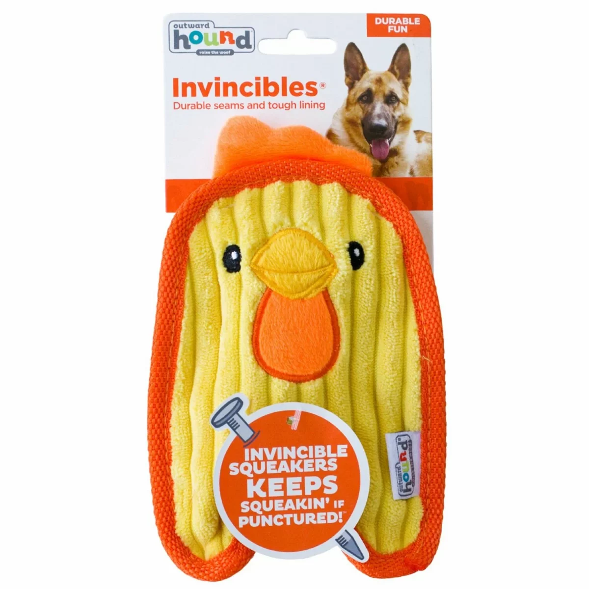 OutwardHound игрушка для собак Invinc Mini Цыпленок 17 см без наполнителя
