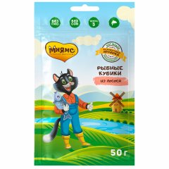 Мнямс для кошек «рыбные кубики» из лосося линии Кот Федор 
