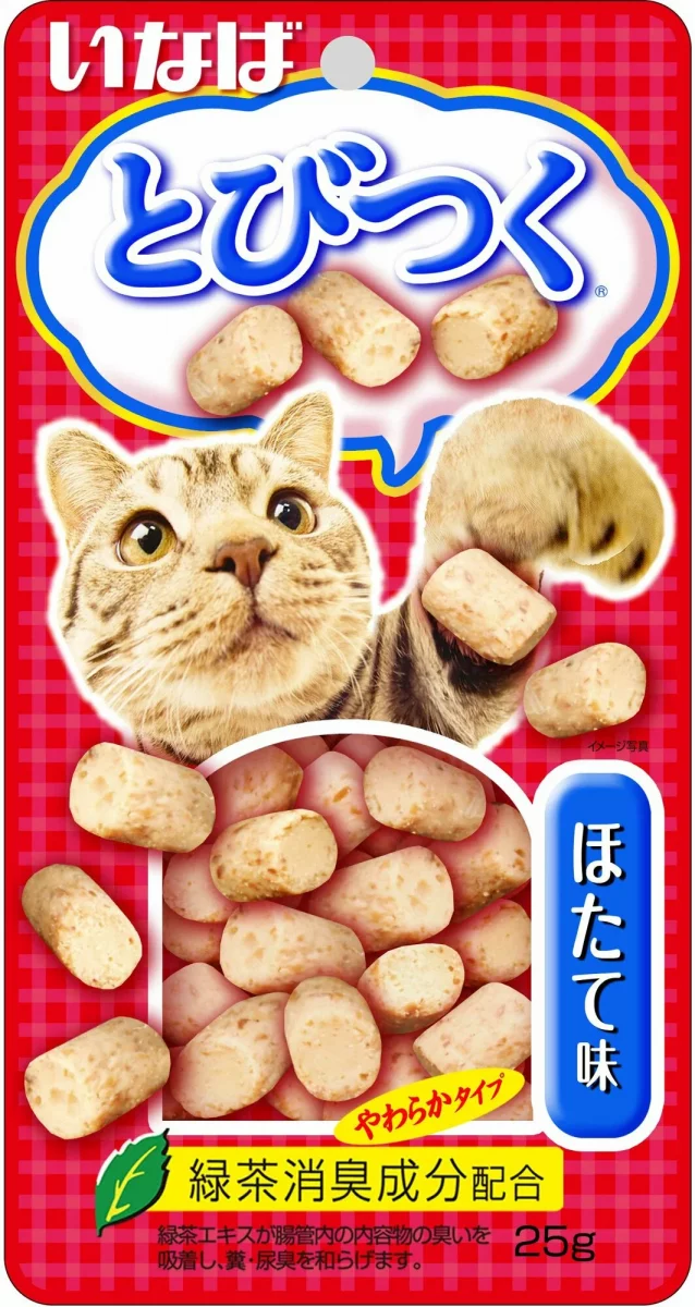 INABA Tobitsuku для кошек запеченные трубочки со вкусом морского гребешка, 25г